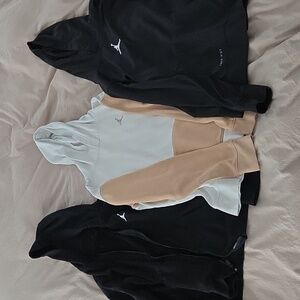 Nike Jordan White/tan Hoodie And Black Zip Up Boys XL Lot Of 2 - Dri Fit SOLD